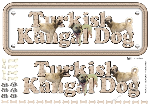 Turkish Kangal Dog Name sign 3D Decoupage