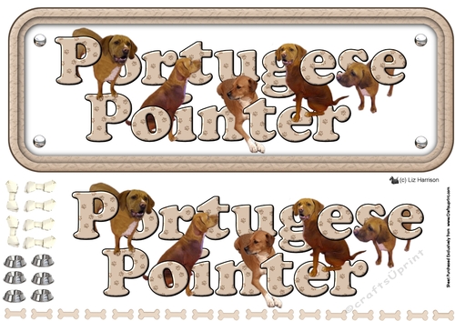 Portuguese Pointer Dog Name Sign 3D Decoupage
