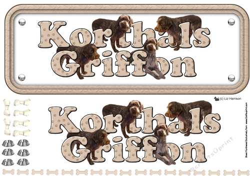 Korthals Griffon Name Sign 3D Decoupage