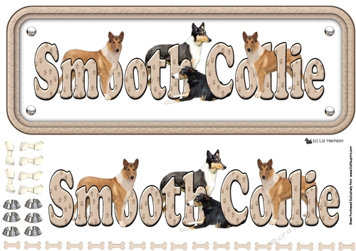 Smooth Collie Name Sign 3D Decoupage