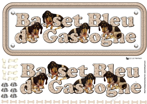 Basset Bleu De Gascogne Name Sign 3D Decoupage
