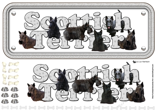 Scottish Terrier  Name Sign 3D Decoupage