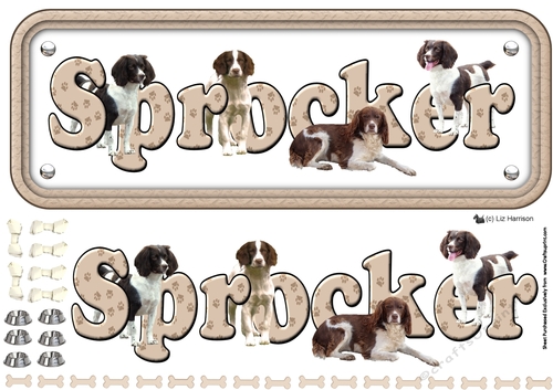 Sprocker  Name Sign 3D Decoupage