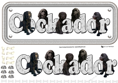 Cockador  Name Sign 3D Decoupage