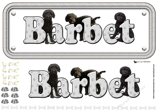 Barbet dog Sign 3D Decoupage