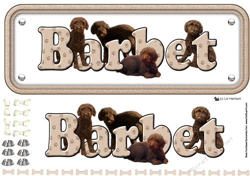 Barbet dog Sign 3D decoupage