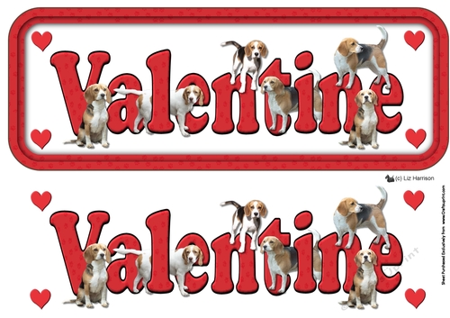 Beagle Valentine Name sign 3D decoupage