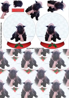 Scottie Dog Christmas Snow Globe Decoupage
