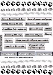 Cat Themed Captions & Borders Silver Grey
