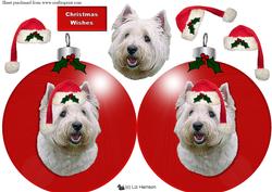 Westie Christmas Bauble 3D Decoupage