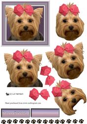 Yorkshire Terrier Portrait 3D Decoupage