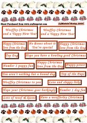Christmas Dog Themed Borders and Captions Brown
