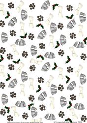 Christmas Bones,bowls & Paws Background