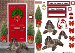Christmas Door with Cocker Spaniel