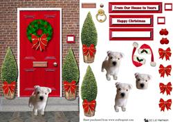 Westie Puppy Christmas Door
