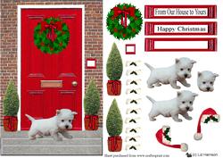 Westie Puppy Christmas Door