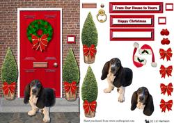 Christmas Door with Basset Hound