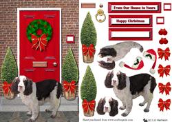 Christmas Door with Springer Spaniel