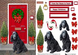 Christmas Door with Cocker Spaniel