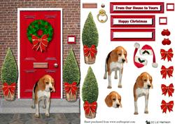 Christmas Door with Beagle