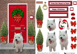 Christmas Door with Westie