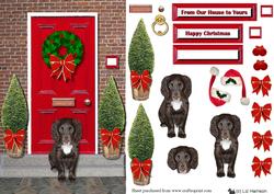 Christmas Door with Spaniel Puppy