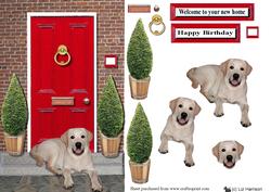 Labrador on Doorstep 3D Decoupage