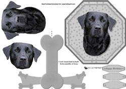 Black Labrador Plate Shaped Card & Stand