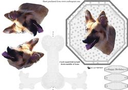 German Shepherd Plate Shaped Card & Stand