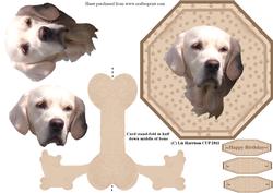 Golden Retriever Plate Shaped Card & Stand