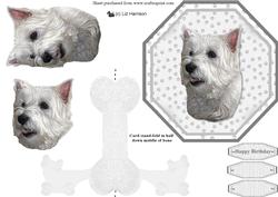 Westie Portrait 2 Plate Shaped Card & Stand