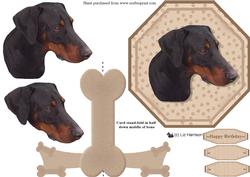 Doberman Pinscher Plate Shaped Card with Stand