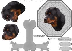 Rottweiler Plate Shaped Card with Stand