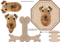 Airedale Plate Shaped Card & Stand