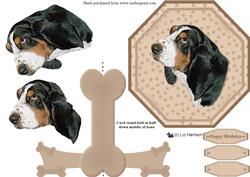 Basset Hound Plate Shaped Card with Stand