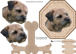 Border Terrier Plate Shaped Card with Stand