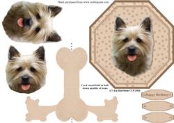Cairn Terrier Plate Shaped Card & Stand