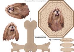 Shih Tzu Plate Shaped Card & Stand