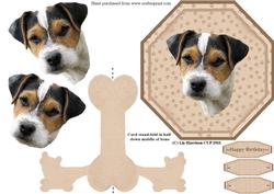 Jack Russell Terrier Plate Shaped Card & Stand
