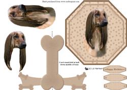 Afghan Hound Plate Shaped Card & Stand