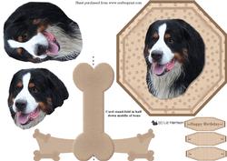 Bernese Mountain Dog Plate Shaped Card Stand