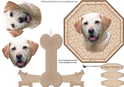 Golden Labrador Plate Shaped Card & Stand