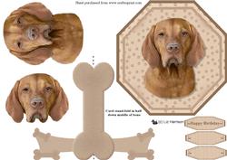 Hungarian Vizsla Plate Shaped Card & Stand