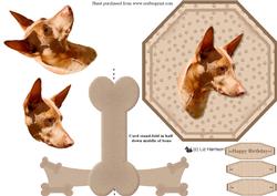 Pharaoh Hound Plate Shaped Card & Stand