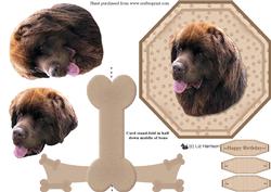 Chocolate Newfoundland Plate Shaped Card & Stand