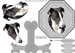 Greyhound Plate Shaped Card & Stand