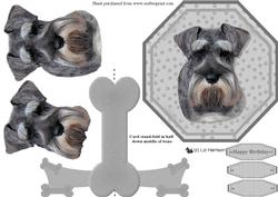 Miniature Schnauzer Plate Shaped Card & Stand