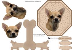 Chihuahua Shorthaired,plate Shaped Card & Stand