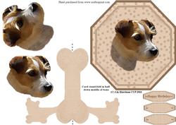 Jack Russell Terrier Plate Shaped Card & Stand