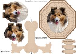 Sheltie Plate Shaped Card & Stand